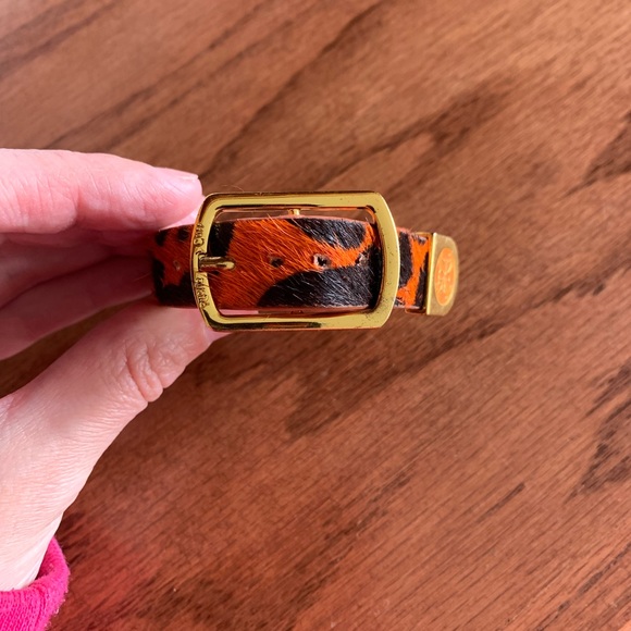 Rustic Cuff Orange and Black Calf Hair Bracelet - Picture 7 of 7